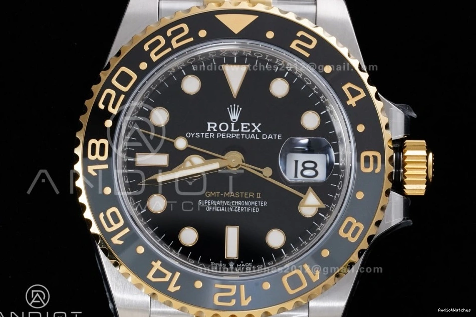 SS ARF Super GRNR 881 Bracelet CHS GMT-Master Dial Weight) II SH3285 (Gain Edition YG Best Black WeatherProof on 126713 New Clone 1:1 0424